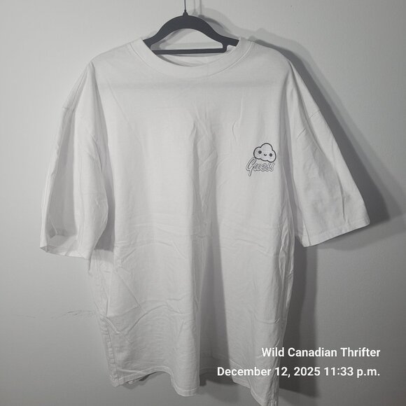 Guess XL FriendsWithYou Collab White Tee Cloud Logo Graphic Shirt - Picture 1 of 7